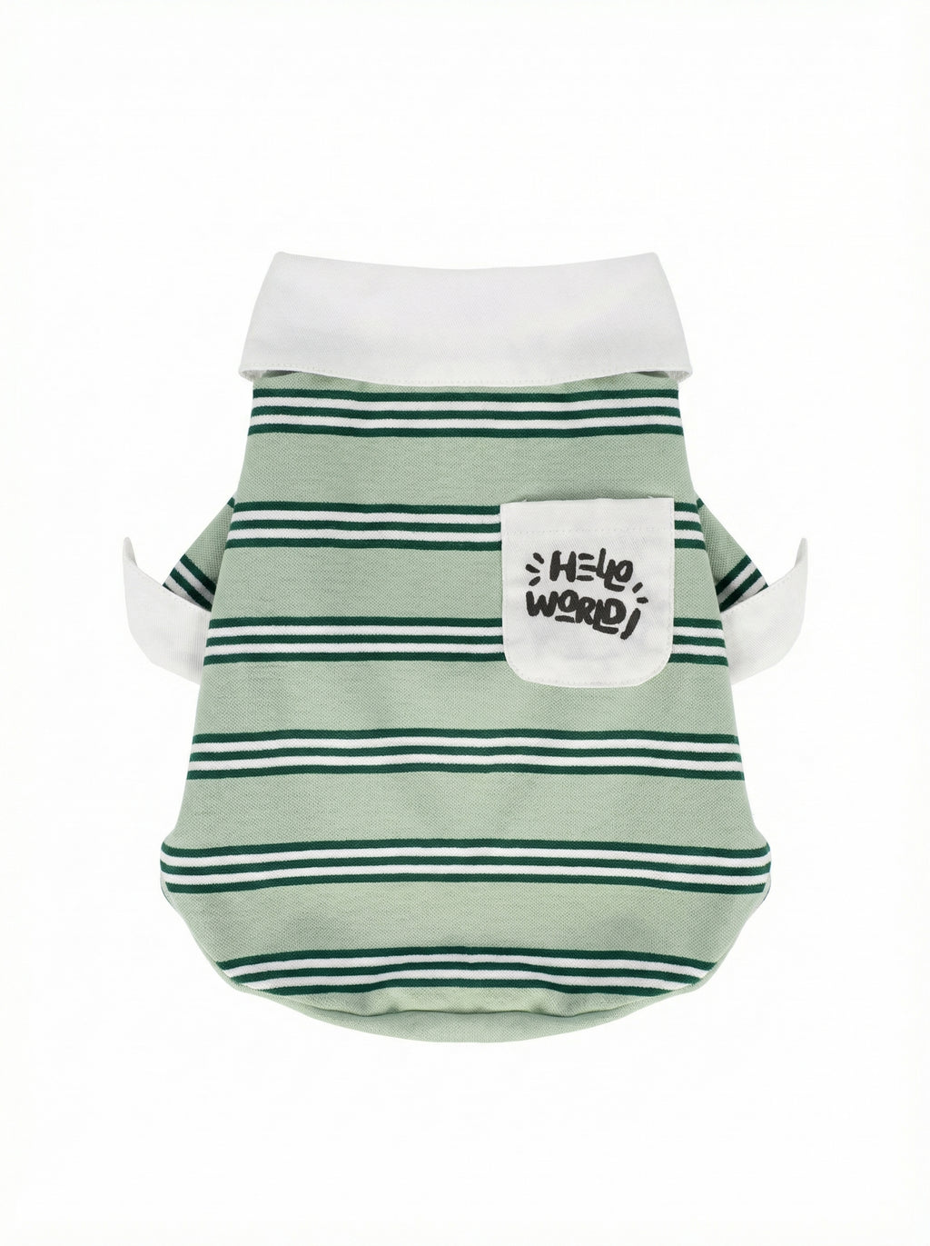 "Hello World" Stripe Polo Dog Shirt (2 Colors)