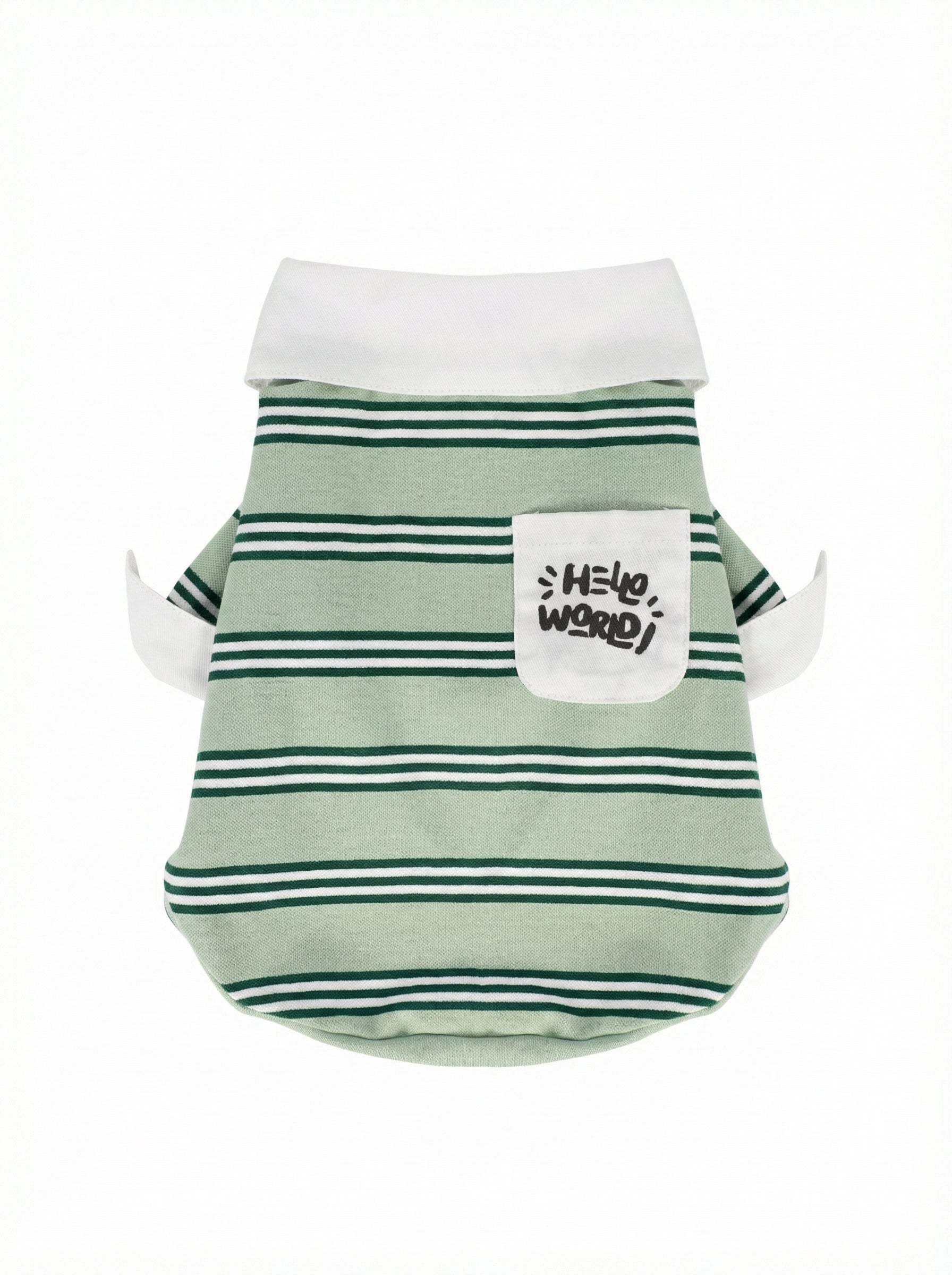 "Hello World" Stripe Polo Dog Shirt (2 Colors)