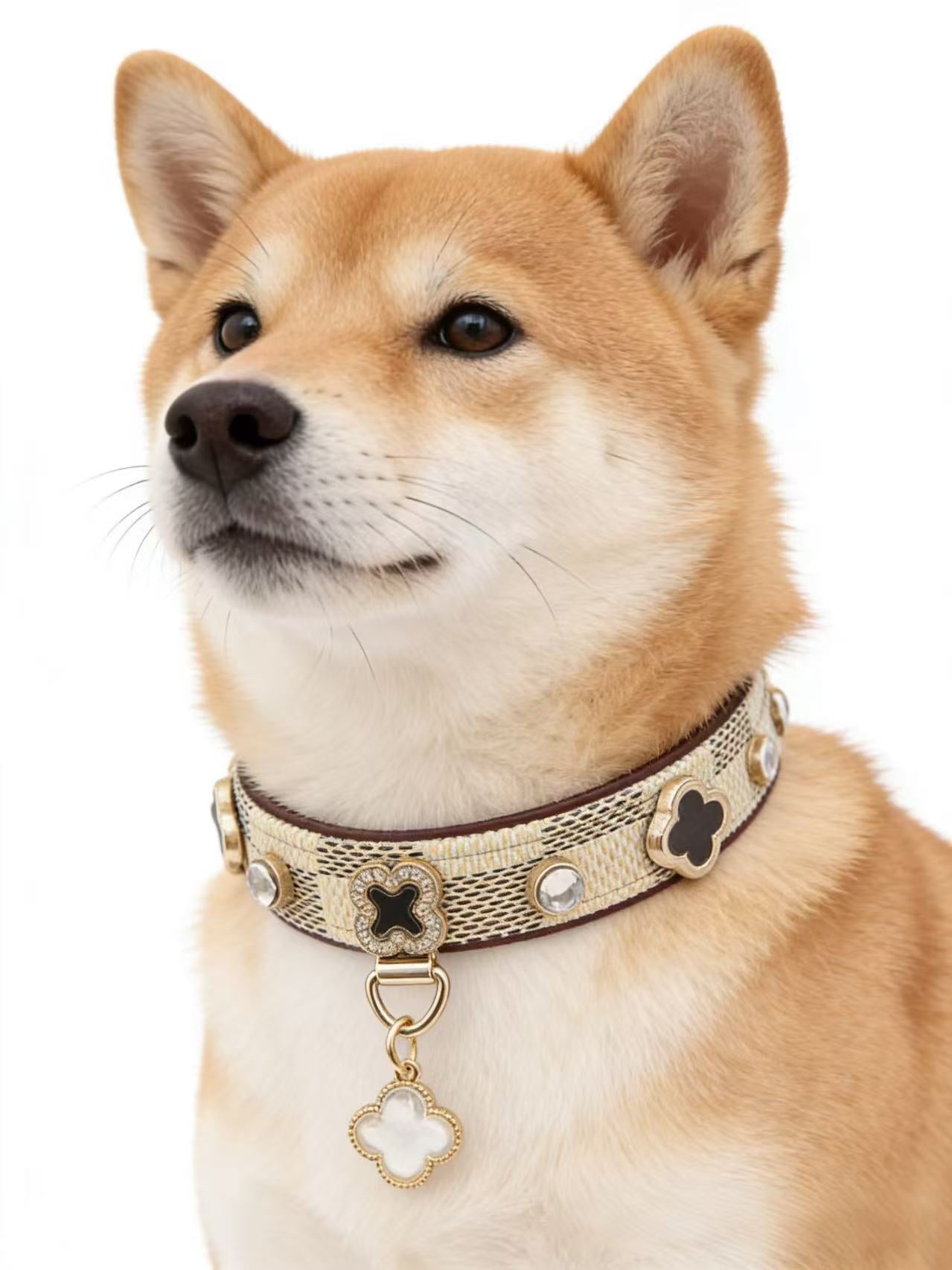 Luxury Clover & Crystal Pet Collar