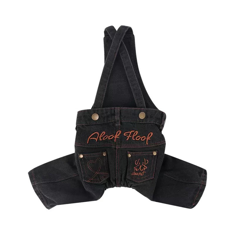 Black Denim Overalls