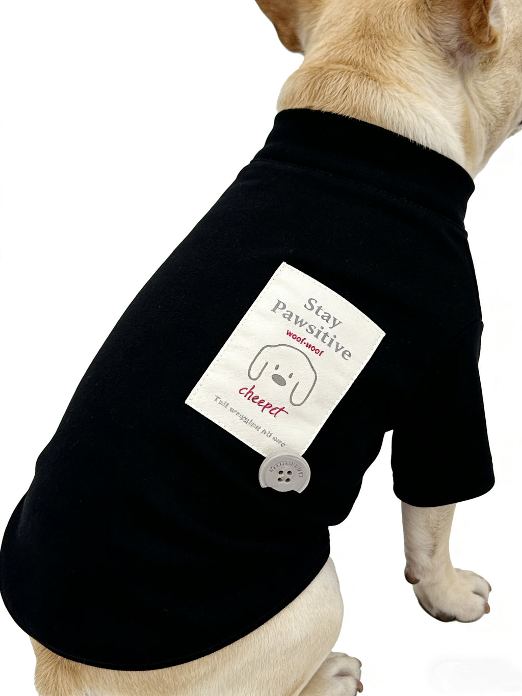 "Stay Pawsitive" Black Dog T-Shirt