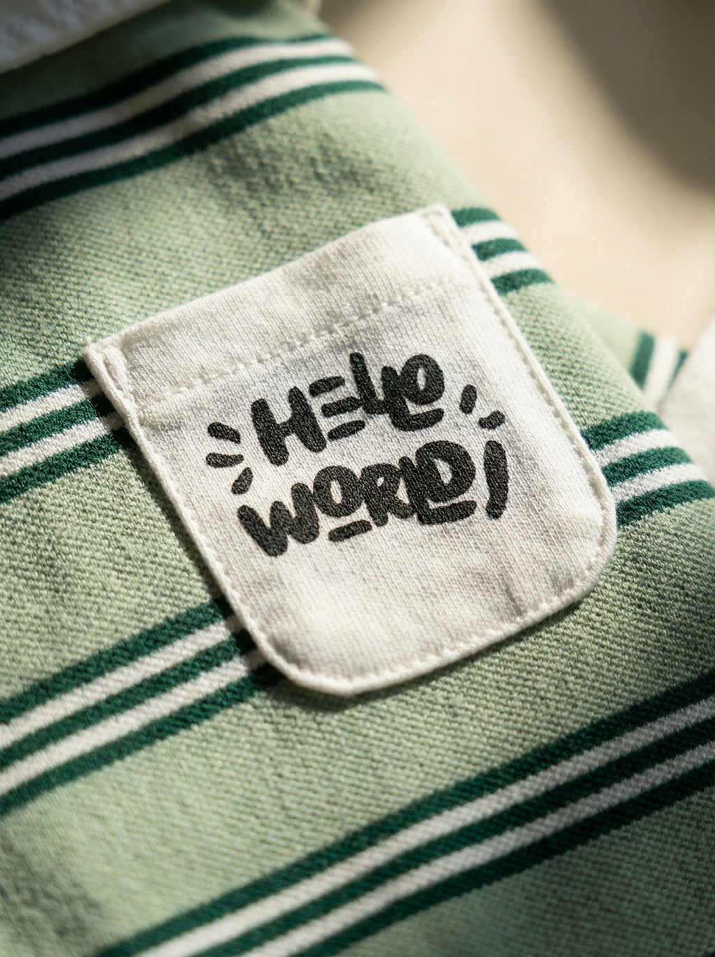 "Hello World" Stripe Polo Dog Shirt (2 Colors)