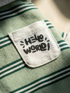 "Hello World" Stripe Polo Dog Shirt (2 Colors)