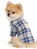 Navy Plaid Button-Down Dog Shirt