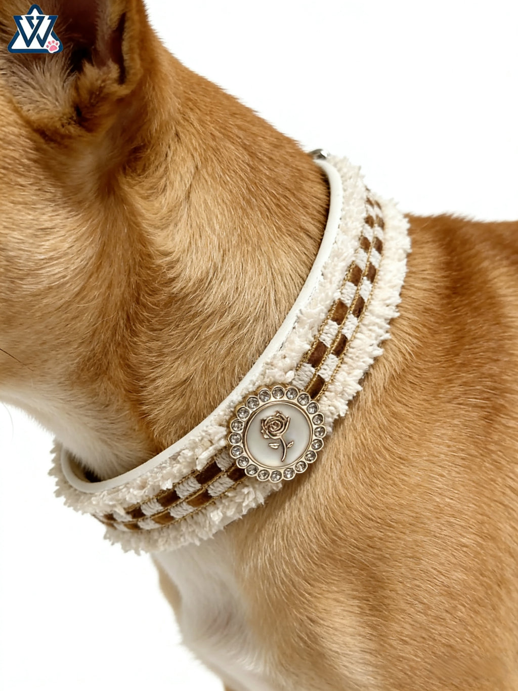 Rose Lumière Tweed Pet Collar