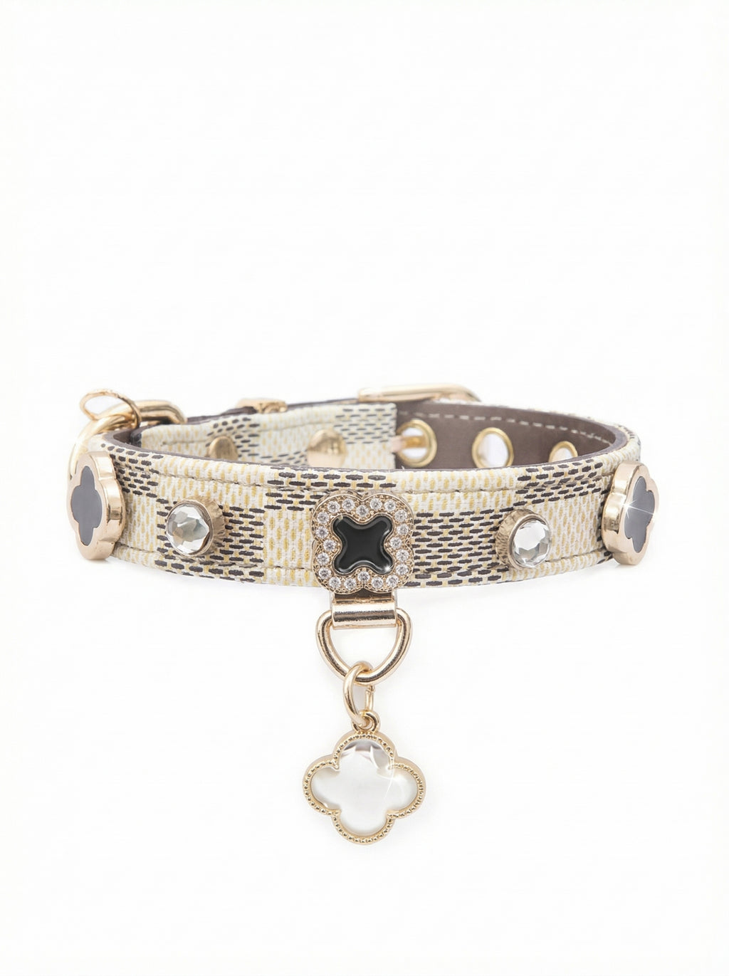 Luxury Clover & Crystal Pet Collar