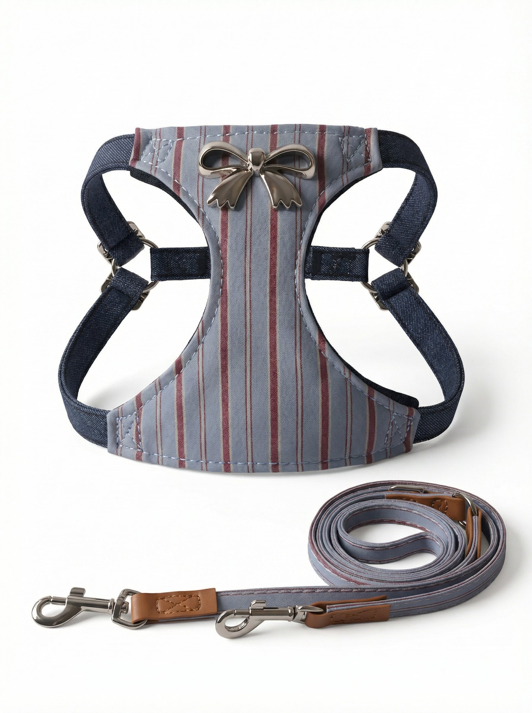 Ribbon Stripe Pet Harness & Leash Set