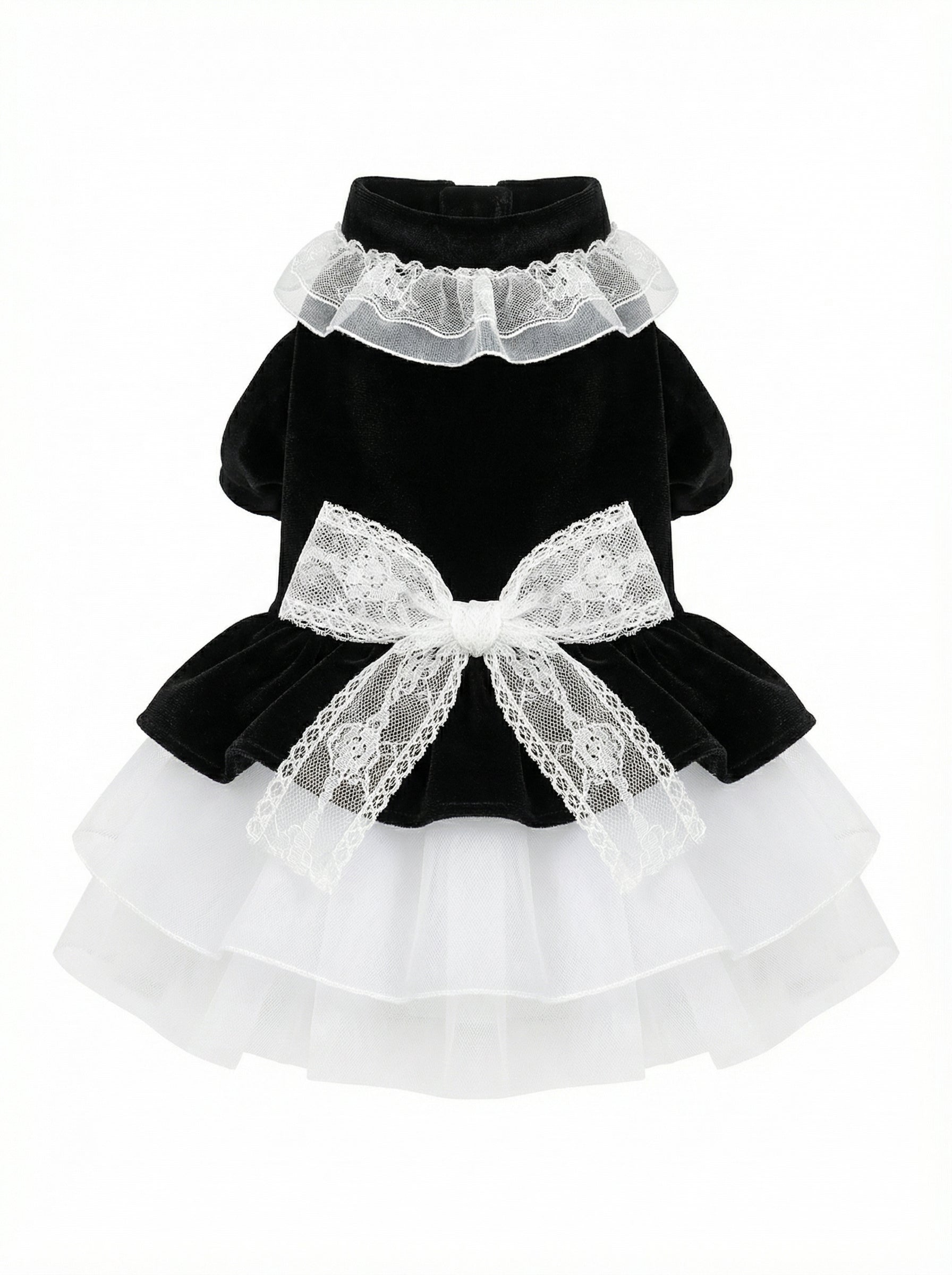 Black Velvet & Lace Victorian Pet Dress