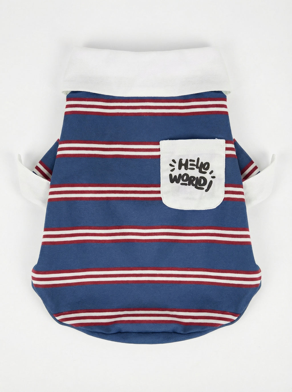 "Hello World" Stripe Polo Dog Shirt (2 Colors)