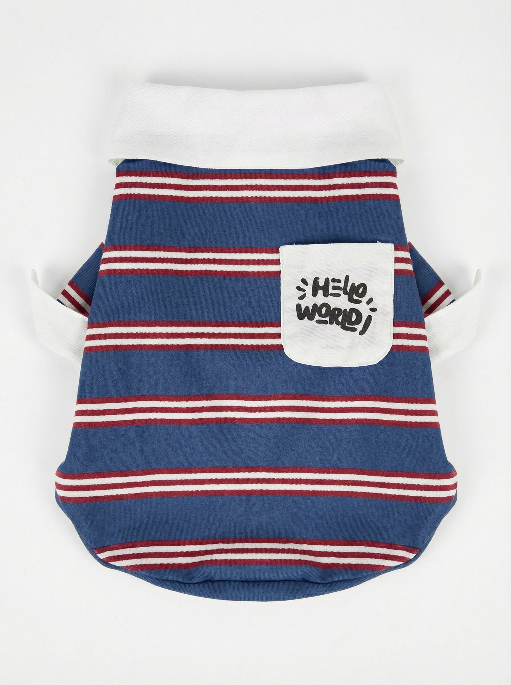 "Hello World" Stripe Polo Dog Shirt (2 Colors)
