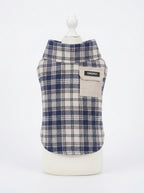 Navy Plaid Button-Down Dog Shirt