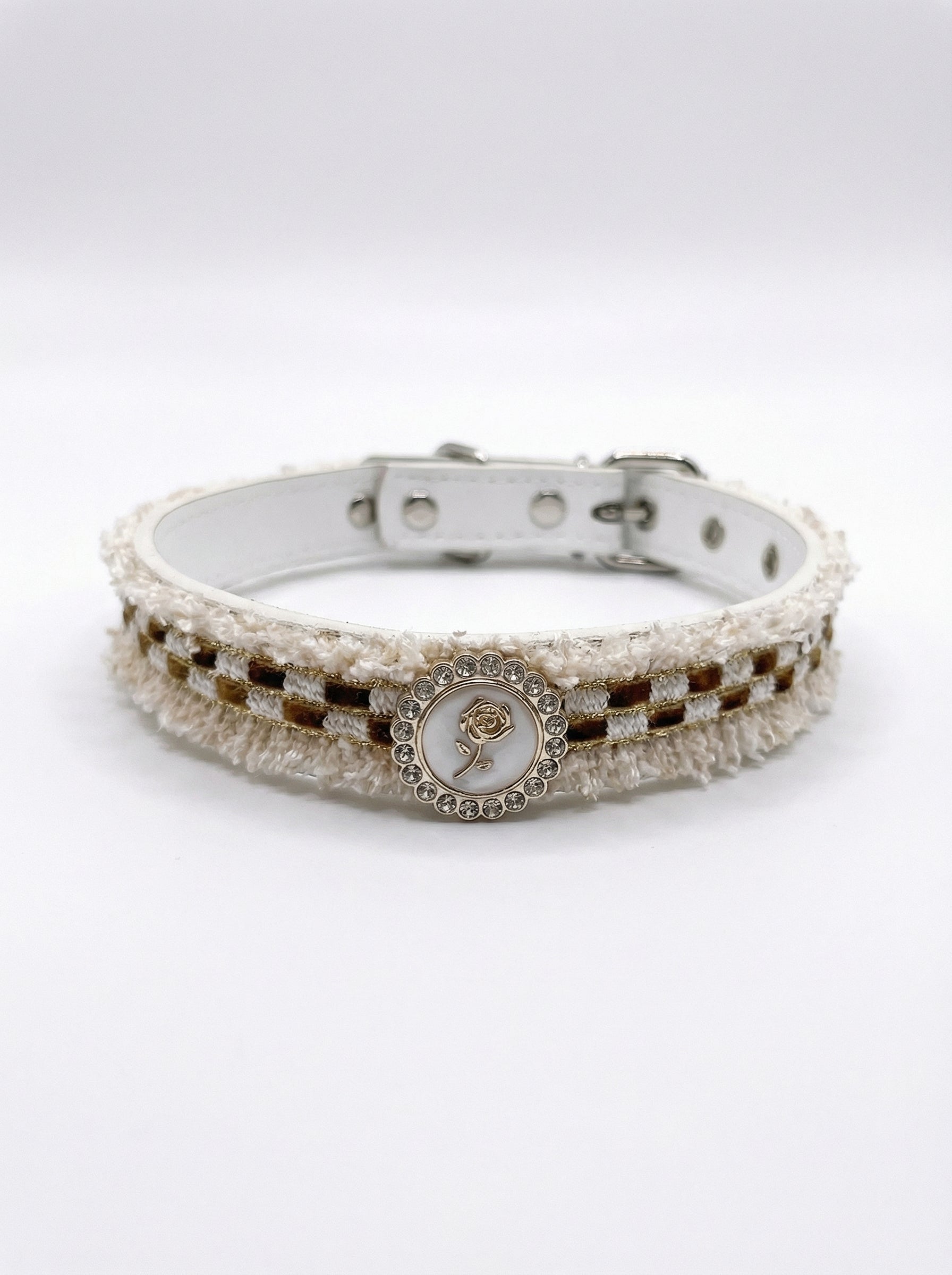 Rose Lumière Tweed Pet Collar