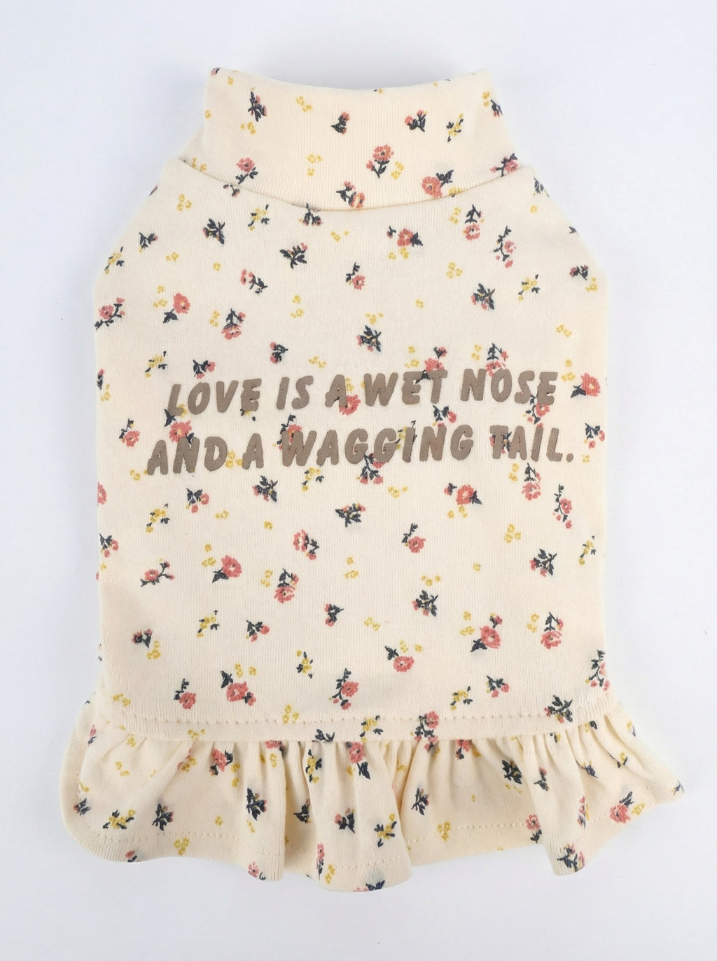 Floral Print Ruffled Turtleneck Dog Top