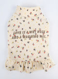 Floral Print Ruffled Turtleneck Dog Top