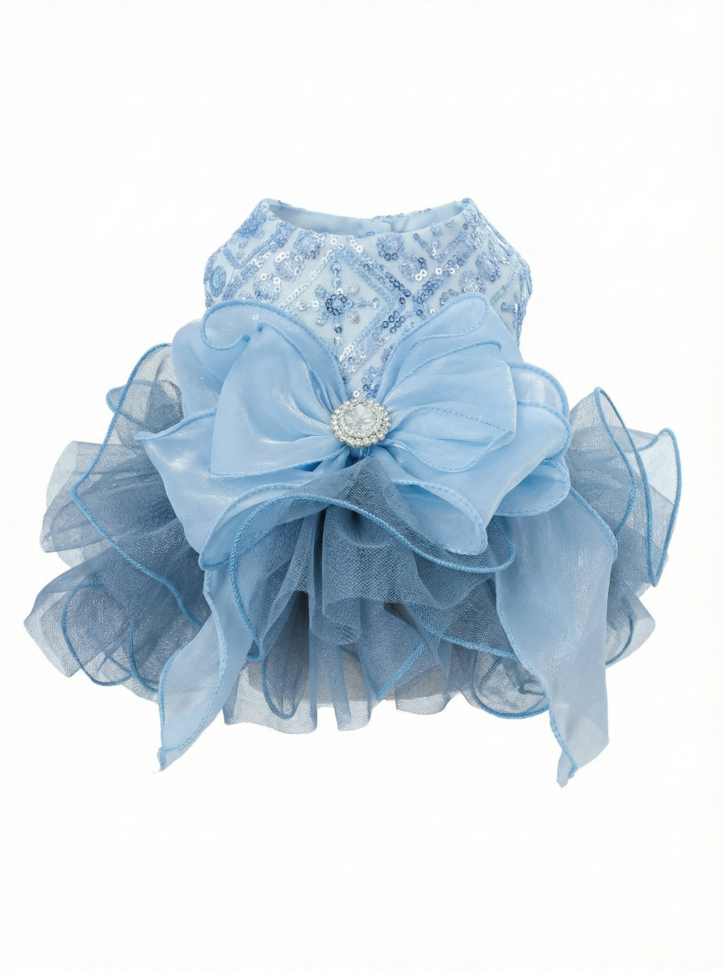 Blue Sequin & Tulle Pet Party Dress