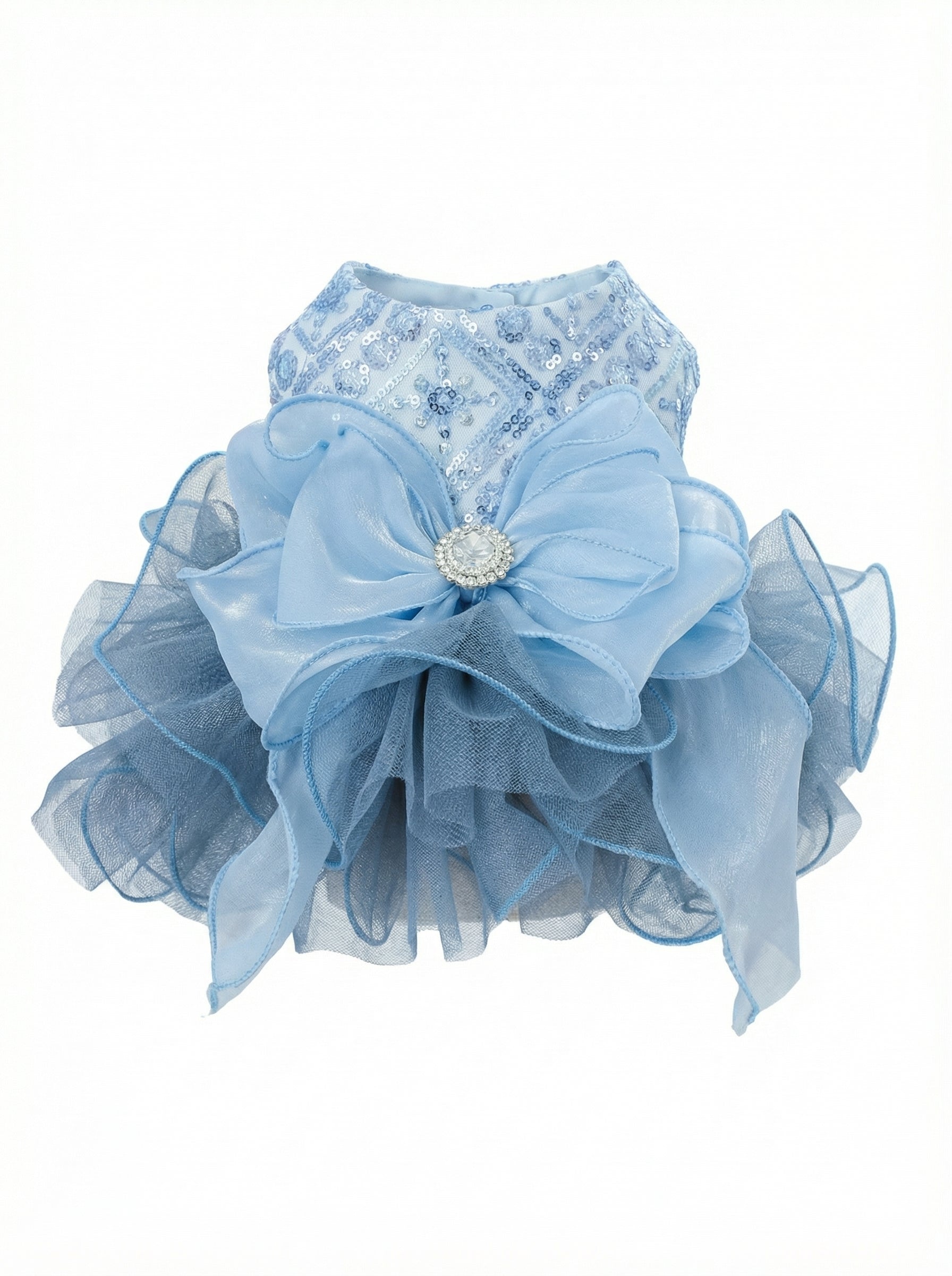 Blue Sequin & Tulle Pet Party Dress