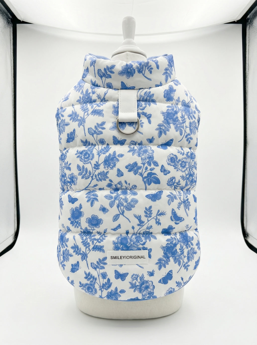 Blue Floral Print Cat Harness Dress