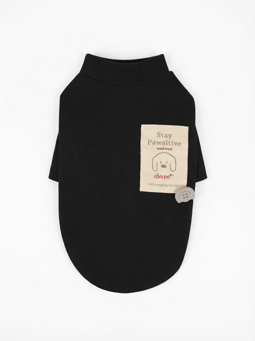 "Stay Pawsitive" Black Dog T-Shirt