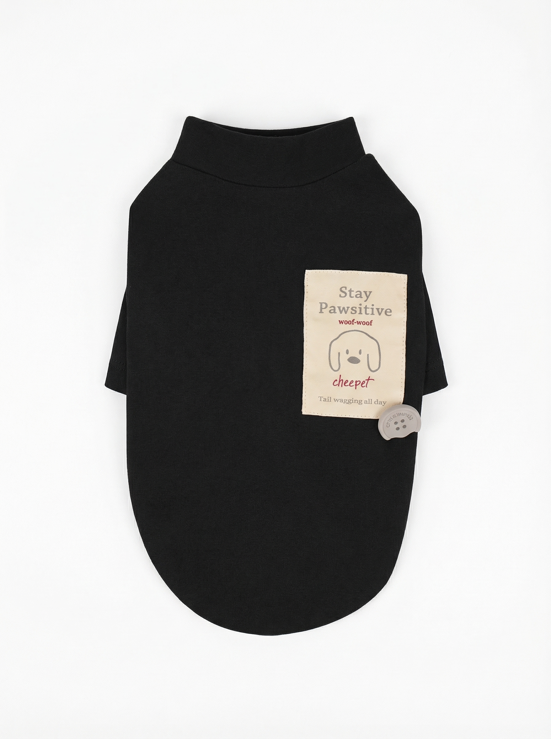 "Stay Pawsitive" Black Dog T-Shirt