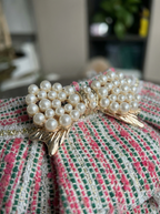 Pink & Green Tweed Pearl Bow Pet Dress