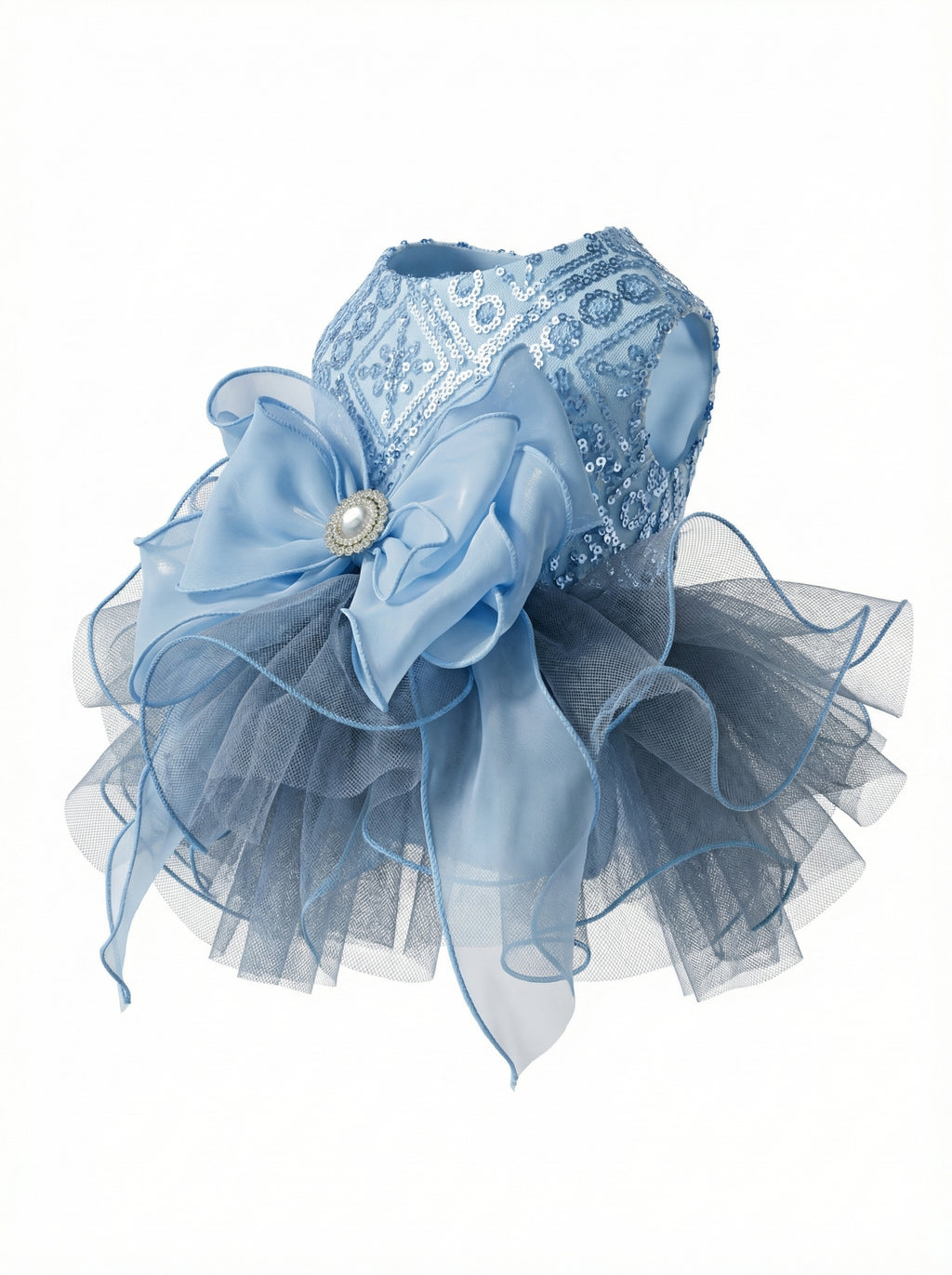 Blue Sequin & Tulle Pet Party Dress