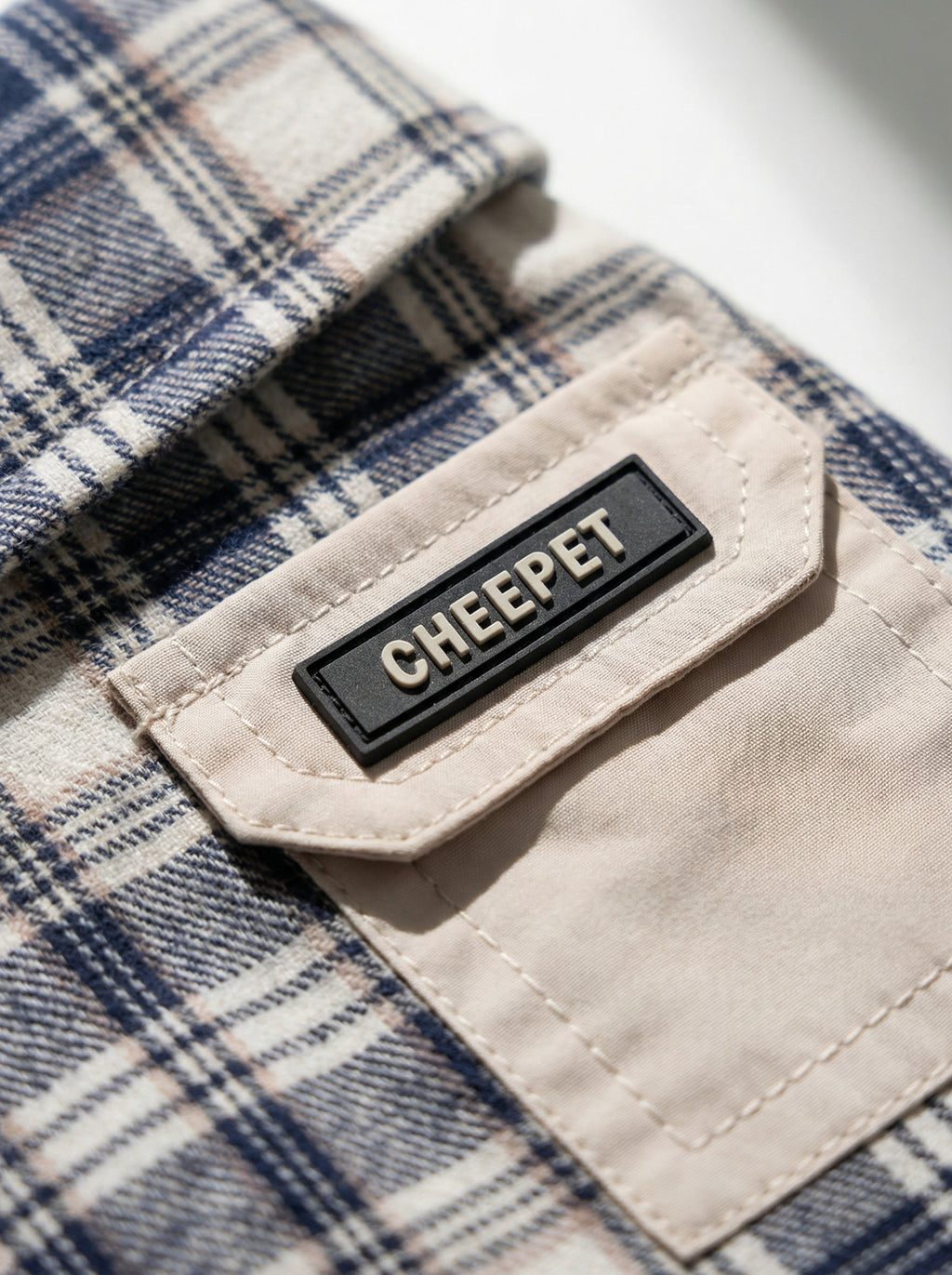 Navy Plaid Button-Down Dog Shirt