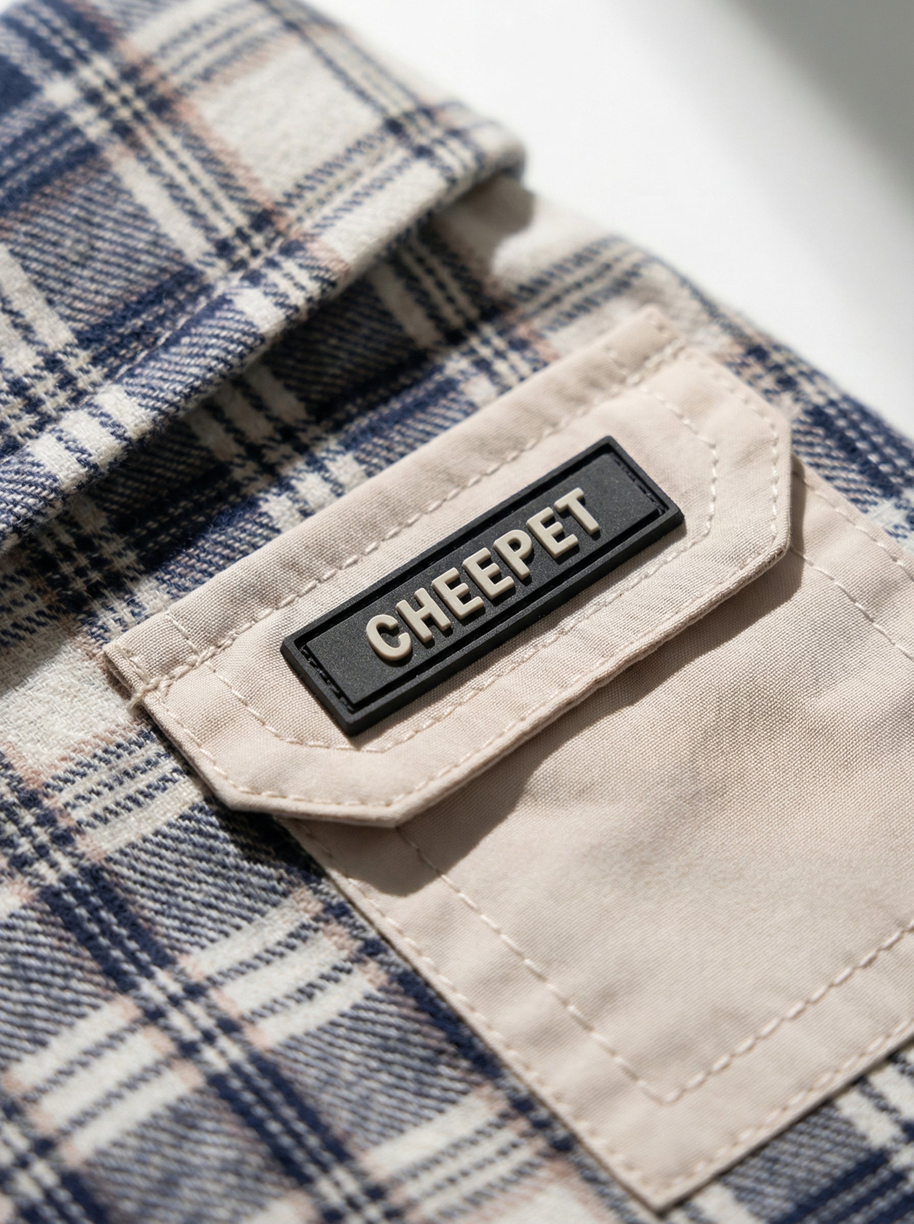 Navy Plaid Button-Down Dog Shirt