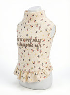 Floral Print Ruffled Turtleneck Dog Top