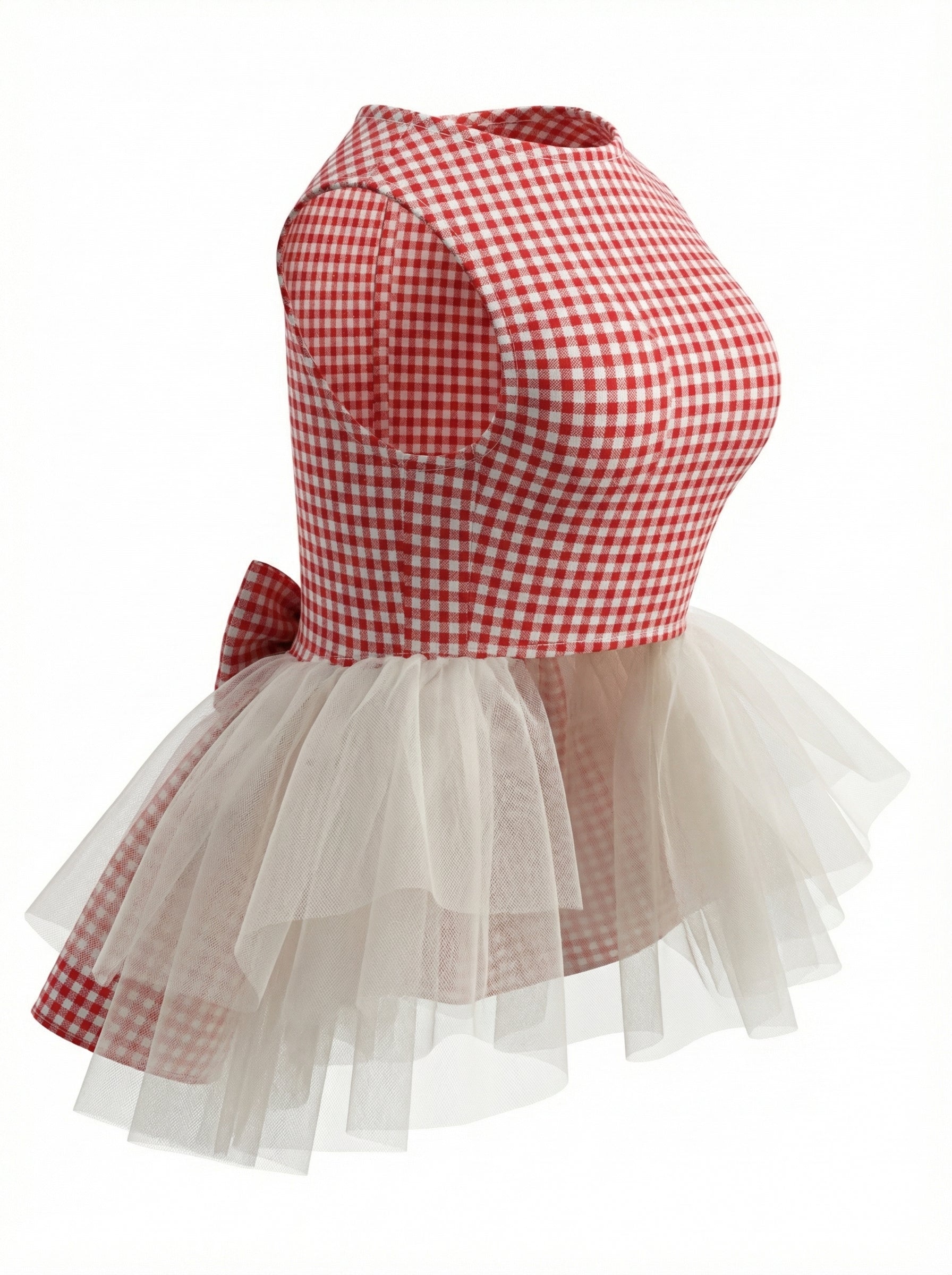 Red Gingham Heart Dog Tutu Dress