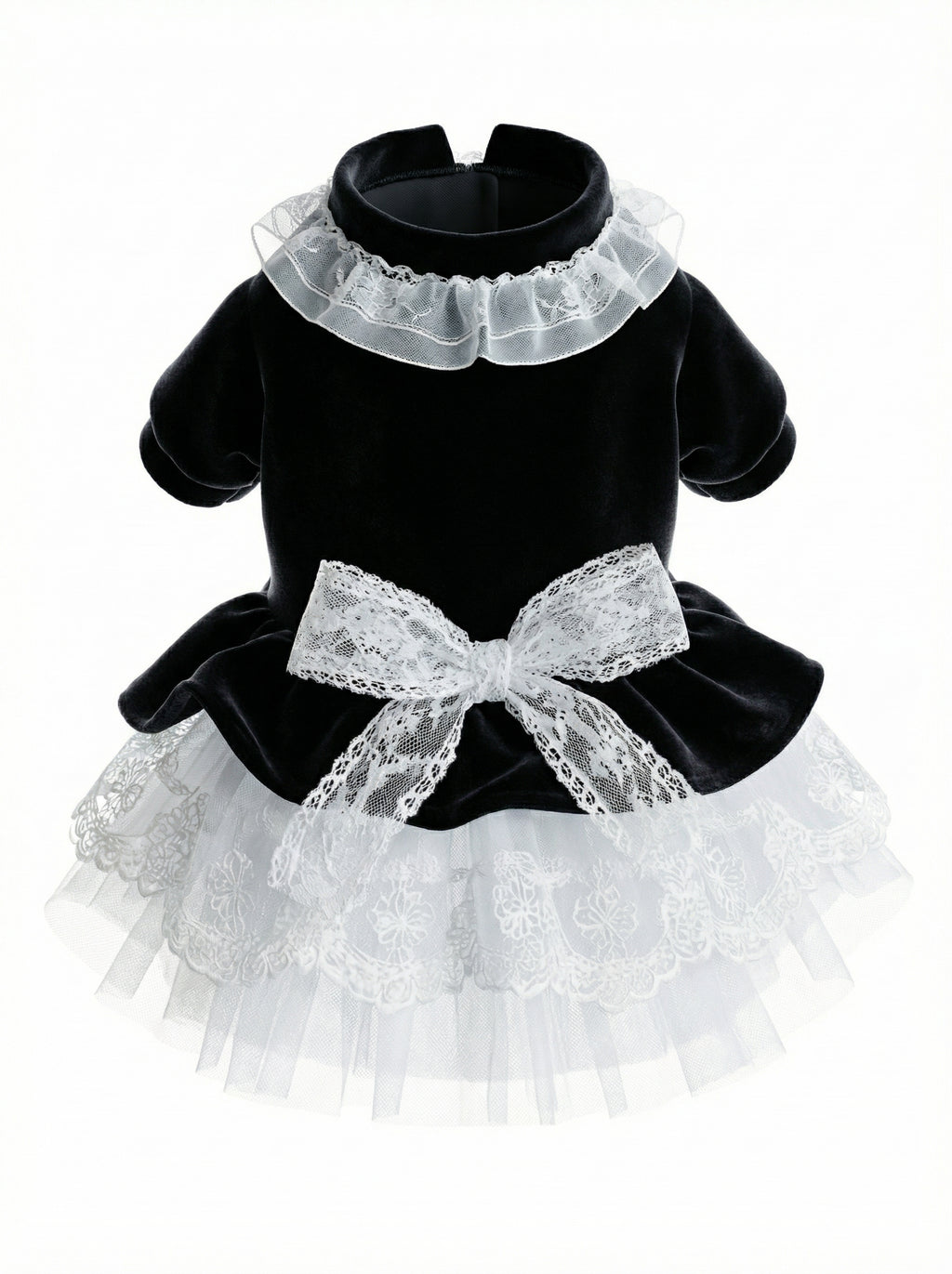 Black Velvet & Lace Victorian Pet Dress