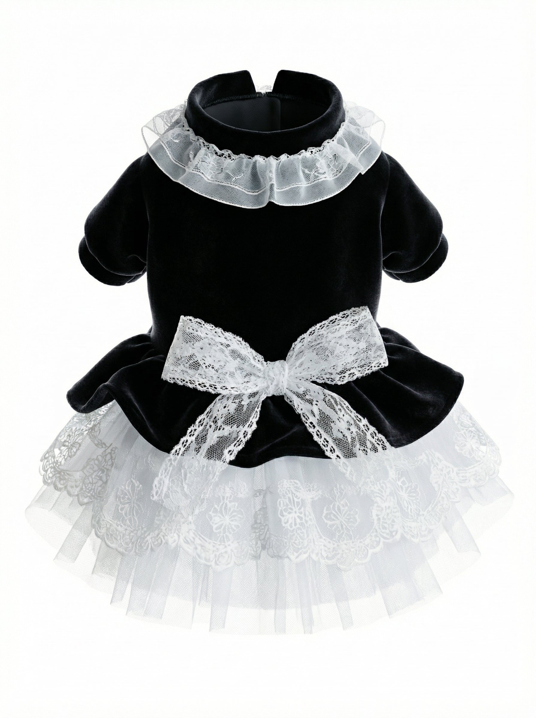 Black Velvet & Lace Victorian Pet Dress