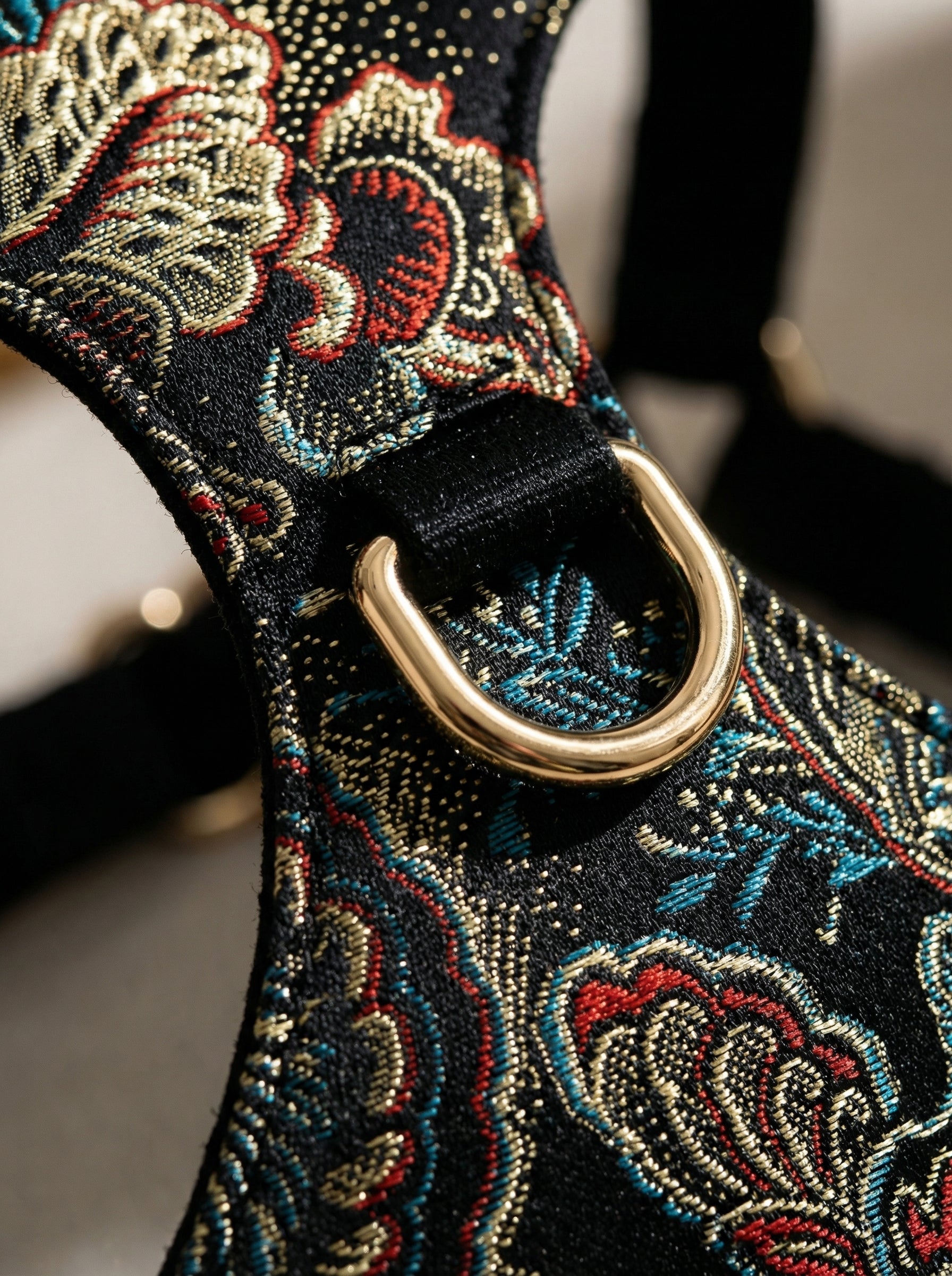 Noir Jacquard Pet Harness & Leash Set
