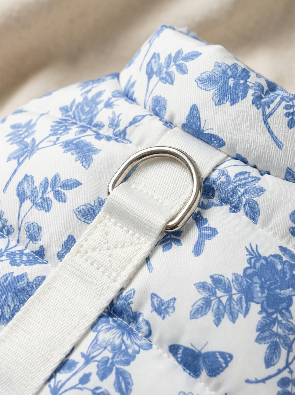 Blue Floral Print Cat Harness Dress