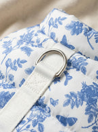 Blue Floral Print Cat Harness Dress
