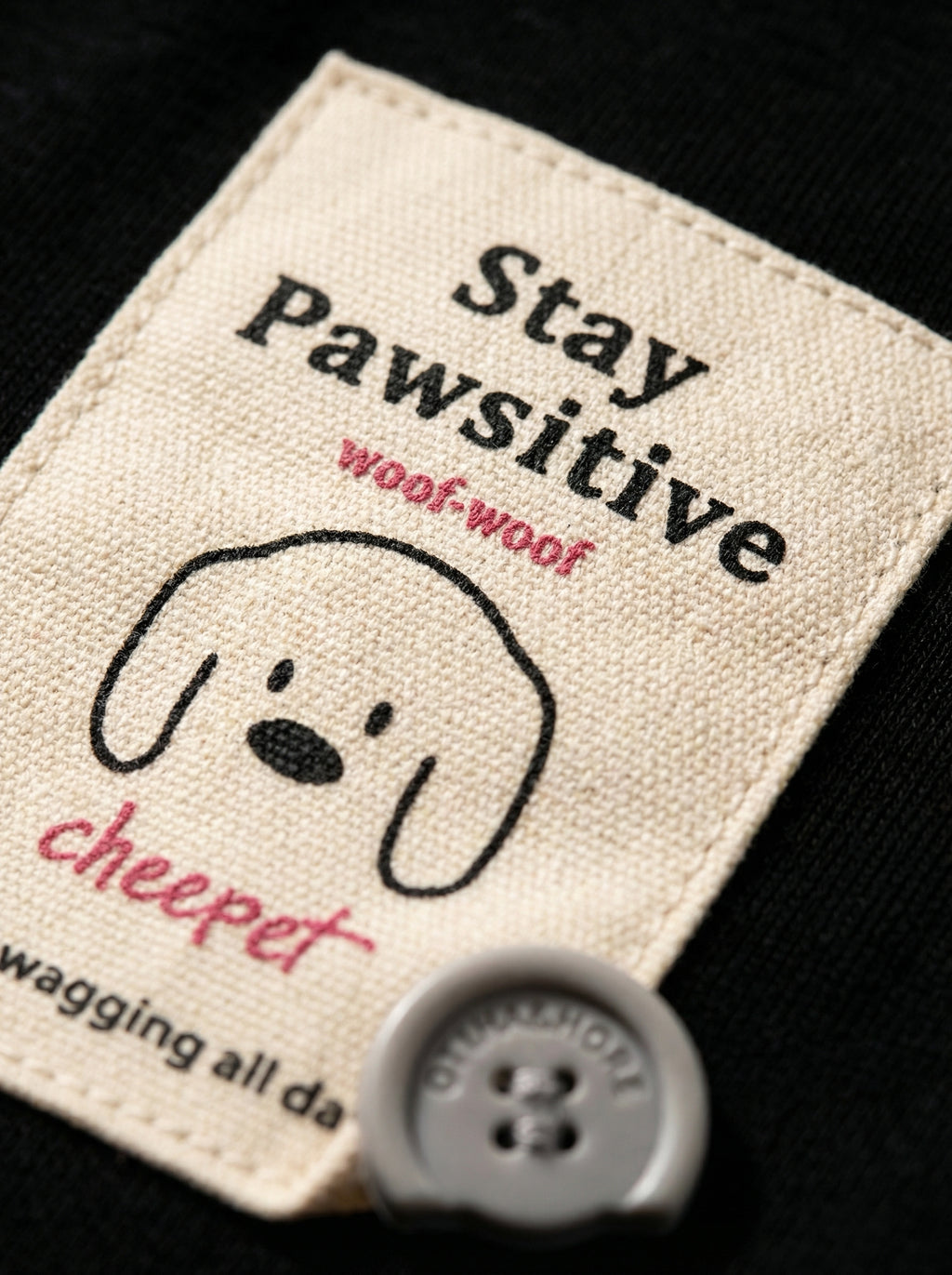"Stay Pawsitive" Black Dog T-Shirt