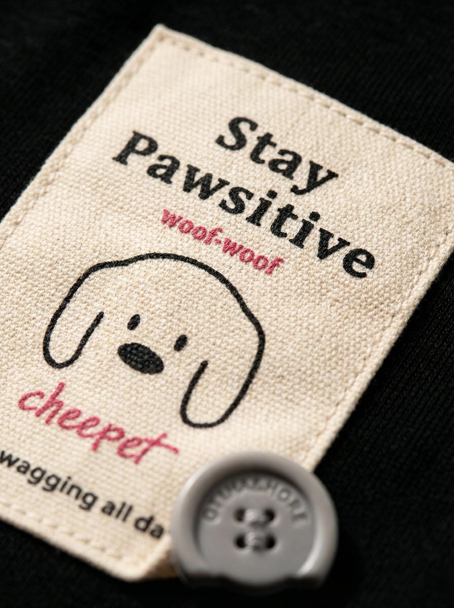 "Stay Pawsitive" Black Dog T-Shirt