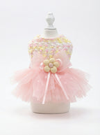Pink Floral Tweed Pet Tutu Dress