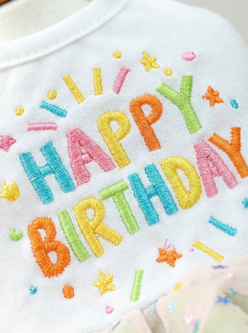 Rainbow "Happy Birthday" Tutu Dog Dress